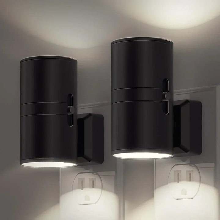 Schwarze LED-Wandleuchte, zylindrisch, modern, Innenbeleuchtung, energiesparend.