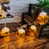 2 Stück LED Bierkrug Lichterkette – LichterBier Oktoberfest 2025