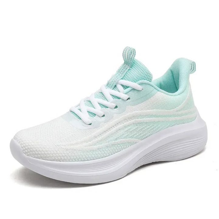 Weiße und grüne Sportschuhe, atmungsaktiv, rutschfest, für Damen und Herren.