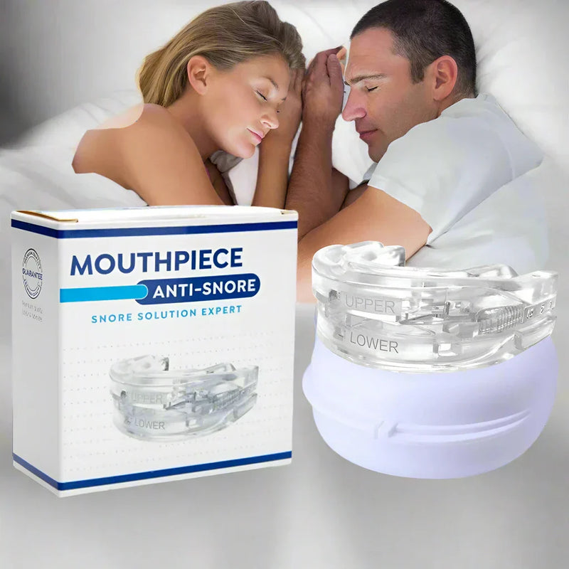 Antischnarch-Mundstück transparent, Kunststoff, Schlafhilfe, Schnarchen verhindern, Box-Verpackung.