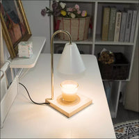 Aromatherapie-Kerzenwärmer Tischlampe, weiß-gold, dekorativ, modernes Design, Wohnkultur.