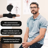 Orthopädische Handschuhe gegen Arthrose, schwarz, therapeutischer Druck, Schwellungsschutz.