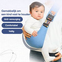 Babytrage blau, ergonomisch, sicher, bequem, Anti-Erstickungsschutz, für Kleinkinder.