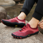 Rote Barfußschuhe für Herren, atmungsaktiv, rutschfest, ideal für Outdoor-Aktivitäten.