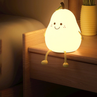 Leuchtende Birnenlampe mit Gesicht, LED-Nachtlicht, Kinderzimmer-Dekoration, warmes Licht