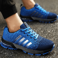 Blaue Herren-Laufschuhe, atmungsaktiv, rutschfest, sportlich, ideal für Jogging und Fitness.