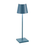 Blaue Tischlampe, modernes Design, Metall, LED, für Wohnzimmer oder Büro, energiesparend.