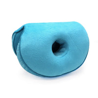 Blaues Reisekissen aus Memory-Schaum, ergonomisch, Nackenkissen für Flugzeugreisen.