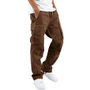 Braune Cargo-Hose für Herren, lässig, Baumwolle, mit Taschen, ideal für Freizeitkleidung.