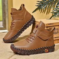 Braune Herren-Wanderschuhe, Leder, rutschfeste Sohle, Outdoor, bequem, modisch.