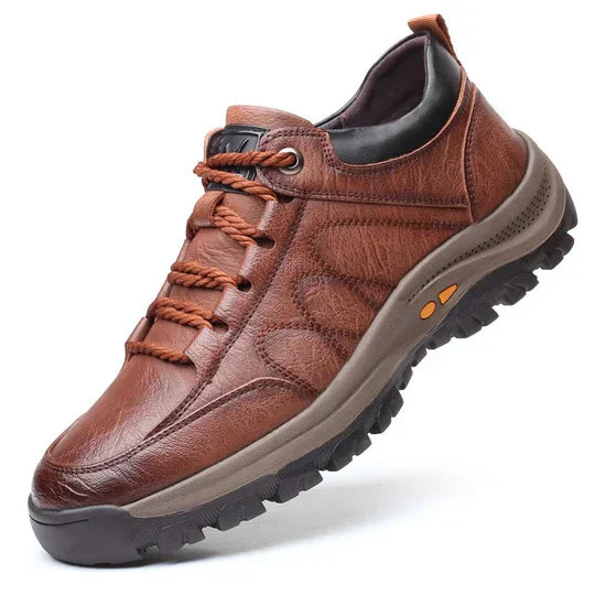 Brauner Lederschuh für Herren, rutschfeste Sohle, Outdoor, Wandern, bequem, modisch.