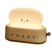 Nachtlicht in Toastform, LED, beige, lächelndes Gesicht, Kinderzimmer-Dekoration, Geschenkidee.