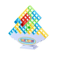 Buntes Tetris-Turmspiel aus Kunststoff, Balancespiel für Kinder, Lernspielzeug.
