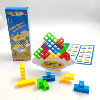 Buntes Balancespiel für Kinder, Tetris-Turm, Kunststoff, Lernspielzeug, ab 5 Jahren.