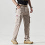 Beige Herren-Cargohose mit Taschen, lässig, robust, ideal für Outdoor-Aktivitäten.