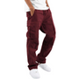 Bordeauxfarbene Cargo-Hose für Herren, Baumwolle, lässig, mit Taschen, modisch.