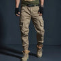 Beige Cargo-Hose für Herren, Baumwolle, mit Taschen, Outdoor-Mode, lässiger Stil.