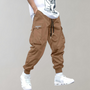 Khaki Cargohose für Herren, lässig, mit Taschen, Streetwear, Baumwolle, modisch.