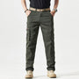 Grüne Herren-Cargohose, Baumwolle, mit Taschen, lässig, Outdoor, modisch, bequem.