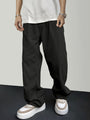 Männerhose Cord schwarz, Kordelzug, lässig, Polyester, Streetwear, Mode, bequem.