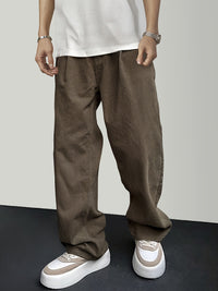 Braune Cordhose Herren, lässig, Polyester, Kordelzug, modisch, bequem, Freizeitkleidung.