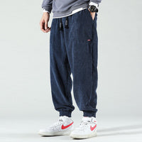 Herren Cordhose, blau, locker, Hip-Hop-Stil, Cargo-Design, Herbst/Winter, modisch.
