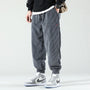 Graue Cordhose Herren, locker, gestreift, Hip-Hop-Stil, Herbst/Winter, lässig, 2021.