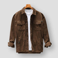 Braunes Cordhemd für Herren, Herbst Winter, reine Baumwolle, Freizeitjacke mit Taschen.