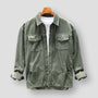 Grüne Cordjacke Herren, Herbst Winter, reine Baumwolle, Freizeit, mehrere Taschen