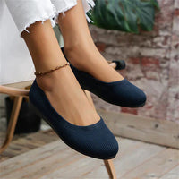 Damen Ballerinas schwarz, Strickmaterial, bequem, modisch, ideal für Freizeitkleidung.