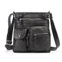 Schwarze Damen-Crossbody-Tasche, PU-Leder, multifunktional, modisch, mit Reißverschlusstaschen.