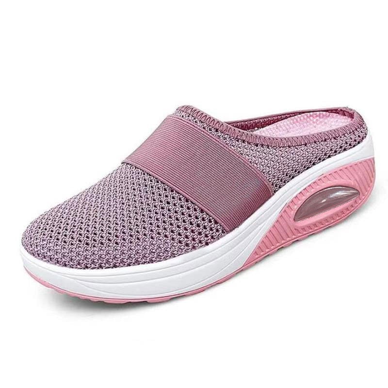 Damen Clogs rosa, atmungsaktiv, rutschfest, bequem, Mesh-Obermaterial, Freizeit-Schuhe.