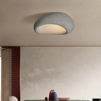 Moderne graue Deckenleuchte aus Beton, minimalistisches Design, Wohnzimmerbeleuchtung.
