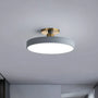 Moderne Deckenleuchte, rund, weiß, Metall, LED, Wohnzimmerbeleuchtung, energiesparend.