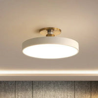 Moderne LED-Deckenleuchte, rund, weiß, Metall, energiesparend, für Wohnzimmerbeleuchtung.