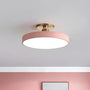Rosa Deckenleuchte, rund, modern, Metall, LED, Wohnzimmerbeleuchtung, skandinavisches Design.