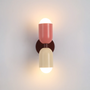 Zweifarbige Wandleuchte, rosa und beige, modernes Design, LED, Innenbeleuchtung.