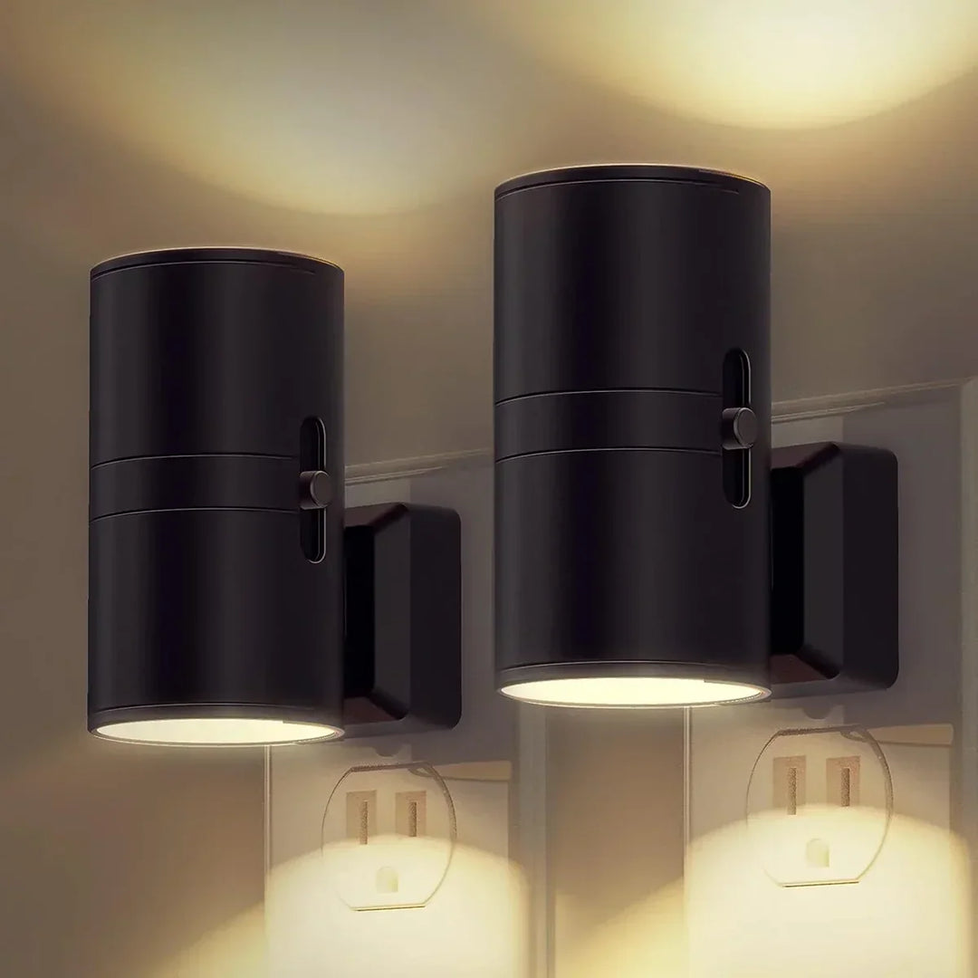 Schwarze LED-Wandleuchten, zylindrisch, modern, Innenbeleuchtung, energiesparend.