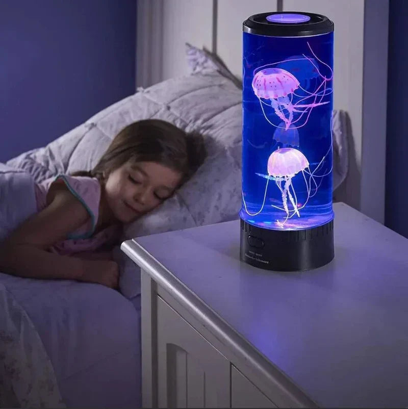 Kindernachtlicht Quallen-Lampe, LED, blau, beruhigend, Schlafzimmer-Dekoration, Tischleuchte