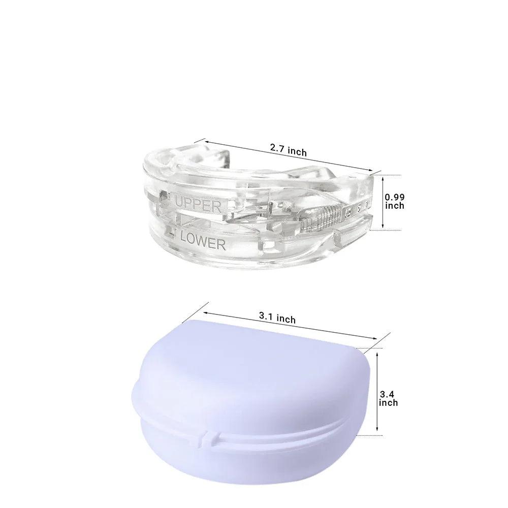 Klarer Zahnschutz mit Etui, transparent, Anti-Schnarch-Schiene, 2,7 Zoll, Kunststoff.