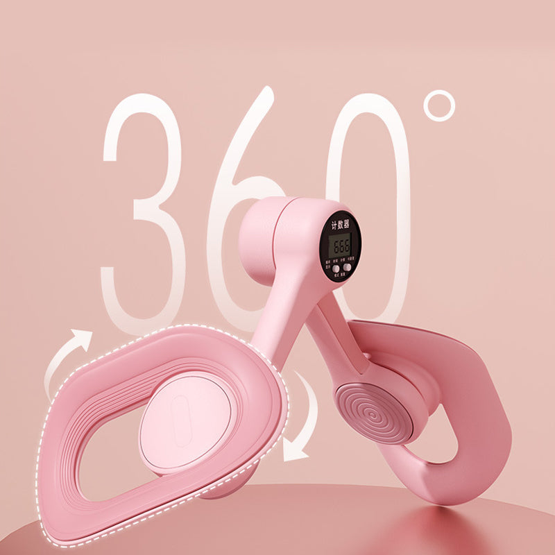 Rosa Fitnessgerät, 360-Grad-Drehung, Heimtraining, Kunststoff, ergonomisches Design.