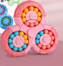 Rosa Fidget Spinner Spielzeug, dreieckig, mit bunten Kugeln, Stressabbau, Kinder, Kunststoff