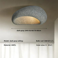 Dunkelgraue Deckenleuchte, LED 12W, HDPS, modern, energiesparend, für 8-20 m² Räume.