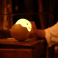 Leuchtendes Küken-Nachtlicht in Eiform, warmes Licht, Kinderzimmer-Dekoration, LED-Lampe