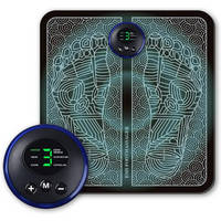 Elektrische Fußmassagegerät, EMS-Technologie, schwarz, mit Fernbedienung, für Entspannung.