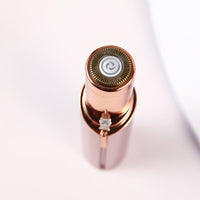 Elektrischer Gesichtshaarentferner, roségold, tragbar, Damenrasierer, präzise Haarentfernung.