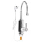 Elektrischer Wasserhahn, verchromt, mit flexiblem Auslauf und EU-Stecker, energiesparend.