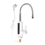 Elektrischer Wasserhahn, weiß, mit flexiblem Auslauf und EU-Stecker, energiesparend.