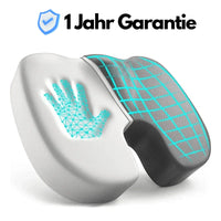 Orthopädisches Memory-Schaum-Kissen, ergonomisch, mit 1 Jahr Garantie, weiß und grau.