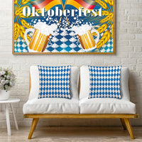 4 Stück Oktoberfest Kissenhüllen mit Rautenmuster – RautenKissenSet Oktoberfest 2025